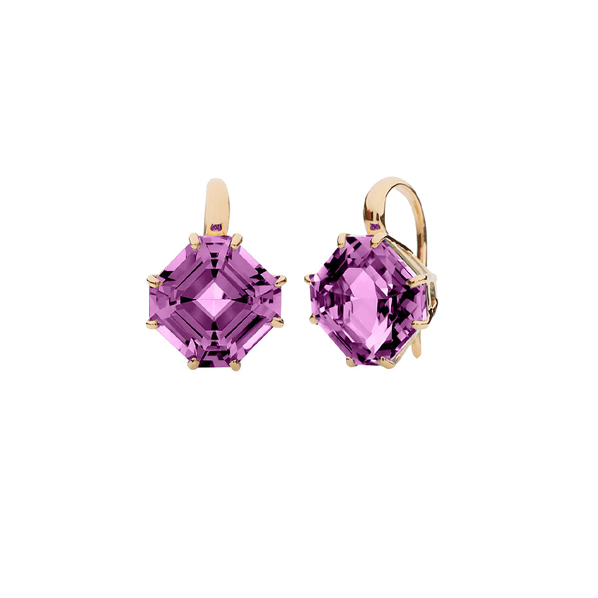 Goshwara Gossip Amethyst Hexa Leverback Earrings