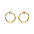 J'evar Lotus Petals Enso Diamond Earrings