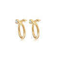 J'evar Lotus Petals Enso Diamond Earrings