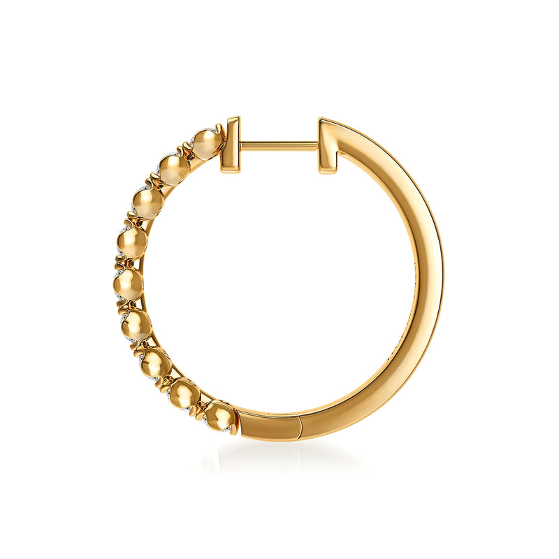 J'evar Lotus Petals Diamond Hoop Earrings