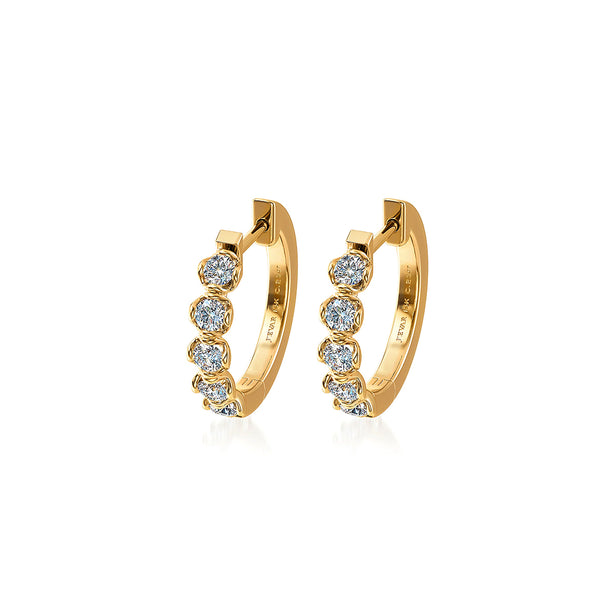 J'evar Lotus Petals Diamond Hoop Earrings