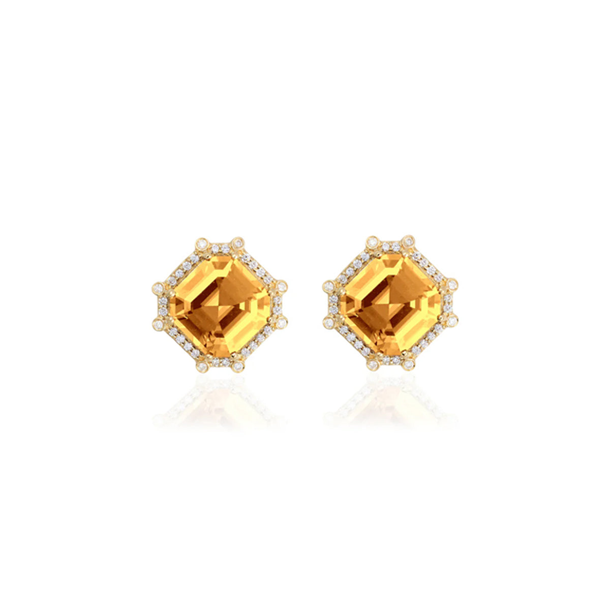 Goshwara Gossip Citrine Crown Bezel Studs