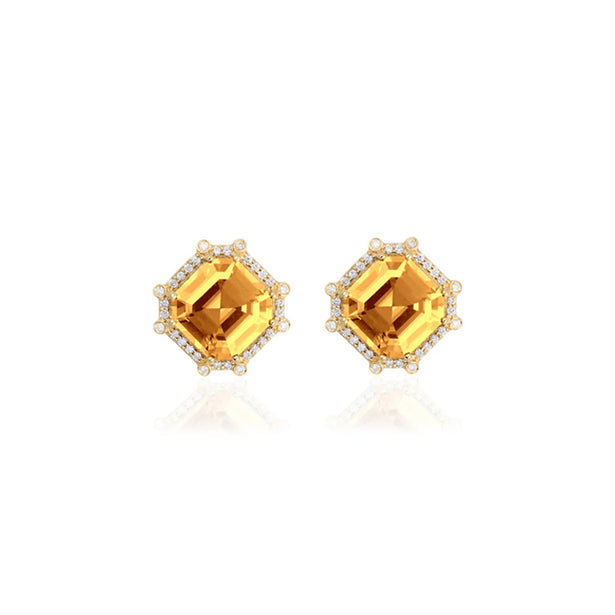Goshwara Gossip Citrine Crown Bezel Studs