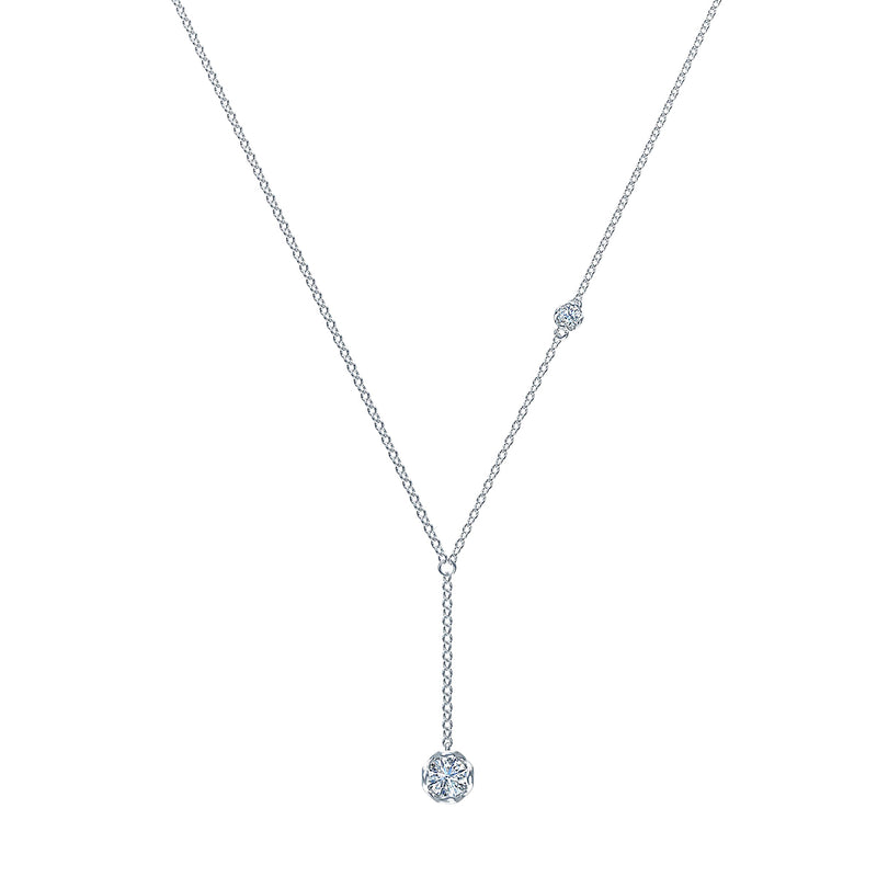 J'evar Lotus Petals Lariat Diamond Necklace