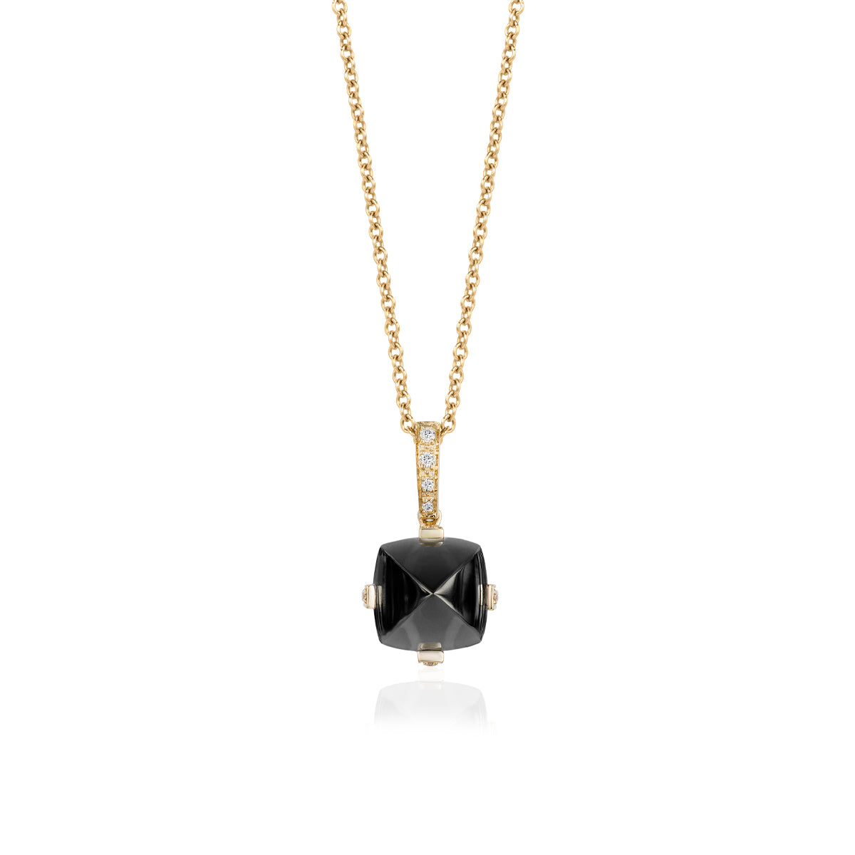 Goshwara Sugar Loaf Onyx And Diamond Pendant Necklace