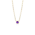 Goshwara Manhattan Amethyst Emerald Cut Bezel Set Pendant Necklace