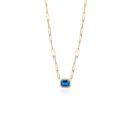 Goshwara Manhattan Blue Topaz Emerald Cut Bezel Set Pendant Necklace