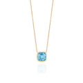 Goshwara Manhattan Blue Topaz Cushion Pendant Necklace