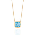 Goshwara Manhattan Blue Topaz Cushion Pendant Necklace