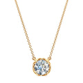 J'evar Lotus Petals Solitaire Diamond Pendant Necklace