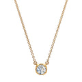 J'evar Lotus Petals Solitaire Diamond Pendant Necklace