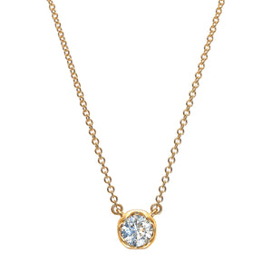 J'evar Lotus Petals Solitaire Diamond Pendant Necklace