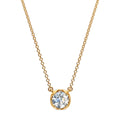 J'evar Lotus Petals Solitaire Diamond Pendant Necklace