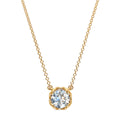 J'evar Lotus Petals Solitaire Diamond Pendant Necklace