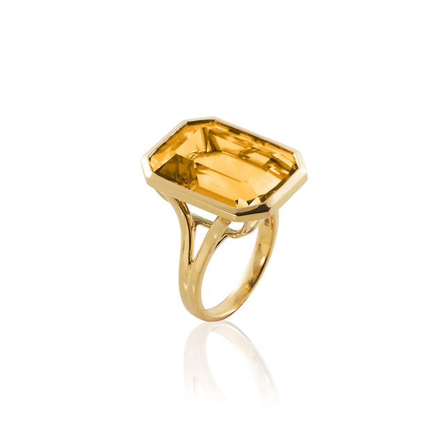 Goshwara Gossip Emerald Cut Citrine Ring