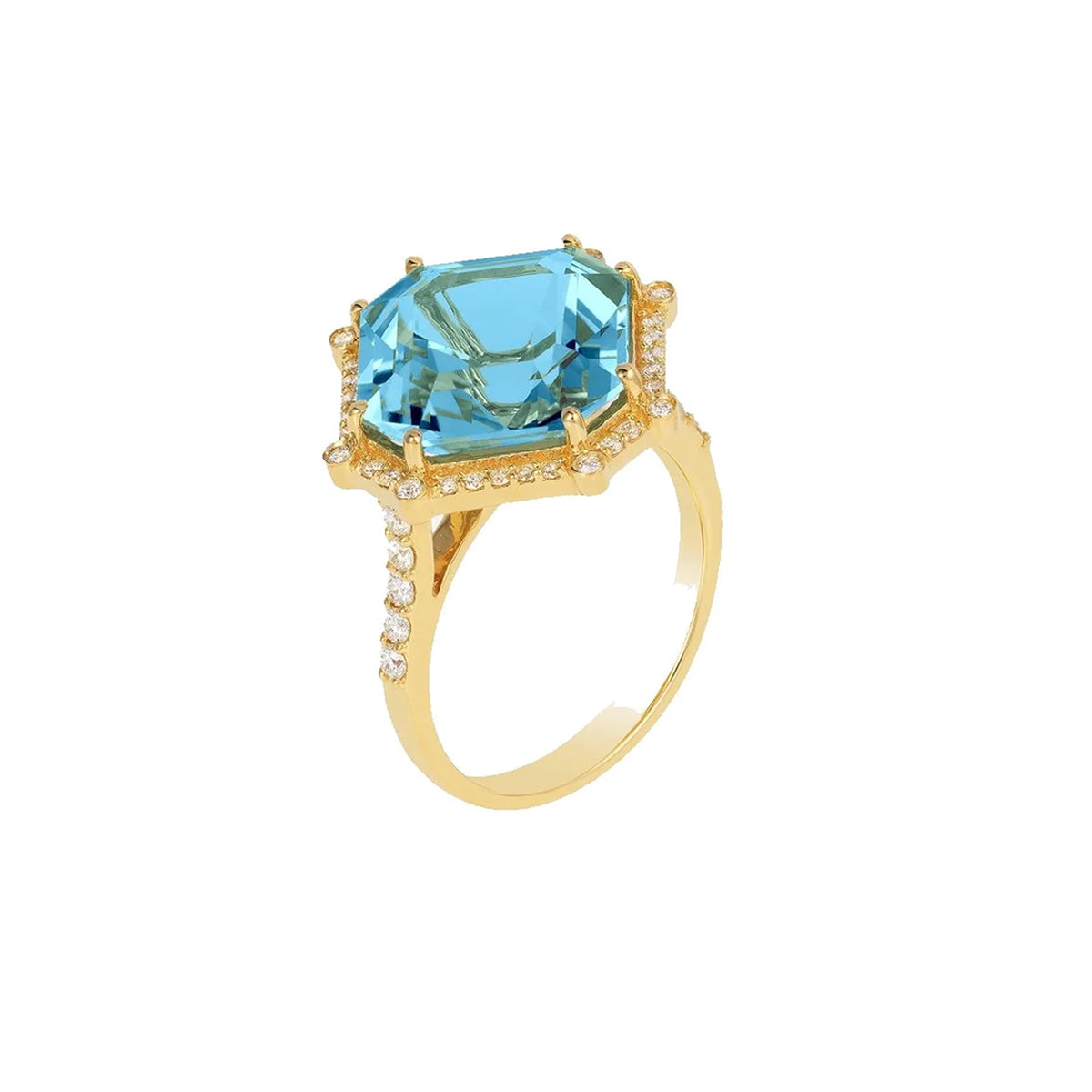 Goshwara Gossip Octagon Blue Topaz Ring