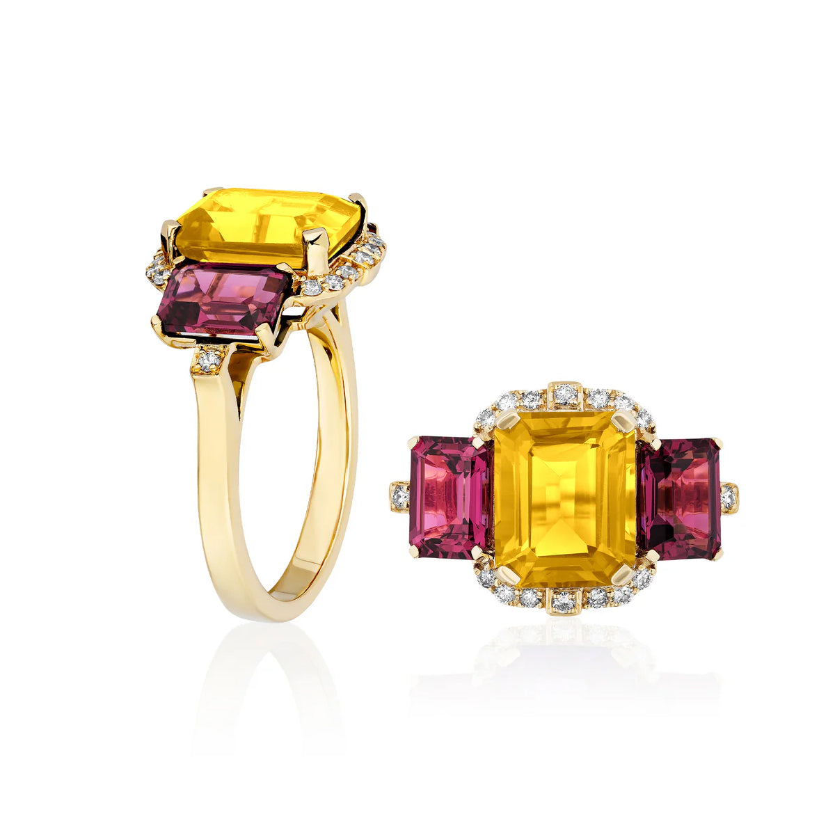 Goshwara Queen Three-Stone Cocktail Ring