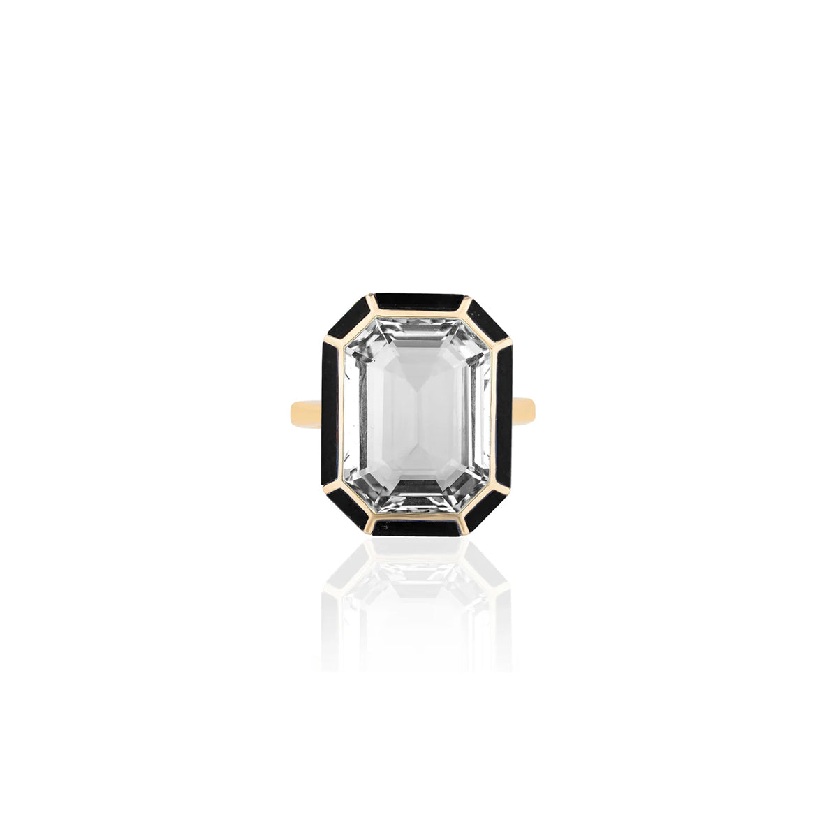 Goshwara Mélange Emerald Cut Ring With Inlay