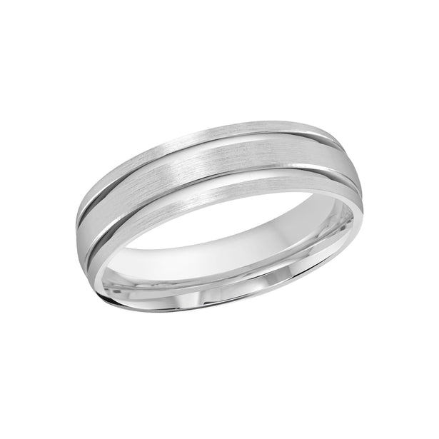 Malo High Polish White Gold Satin Wedding Ring