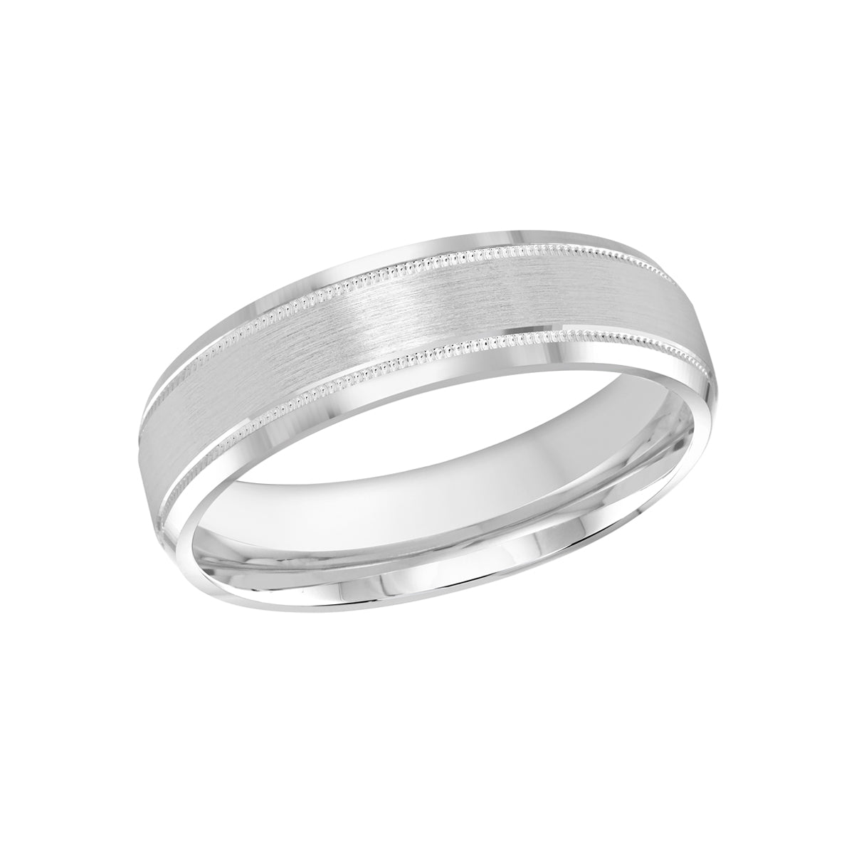 Malo High Polish White Gold Satin Wedding Ring