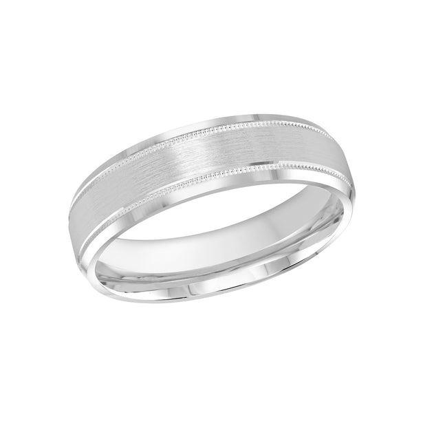 Malo High Polish White Gold Satin Wedding Ring