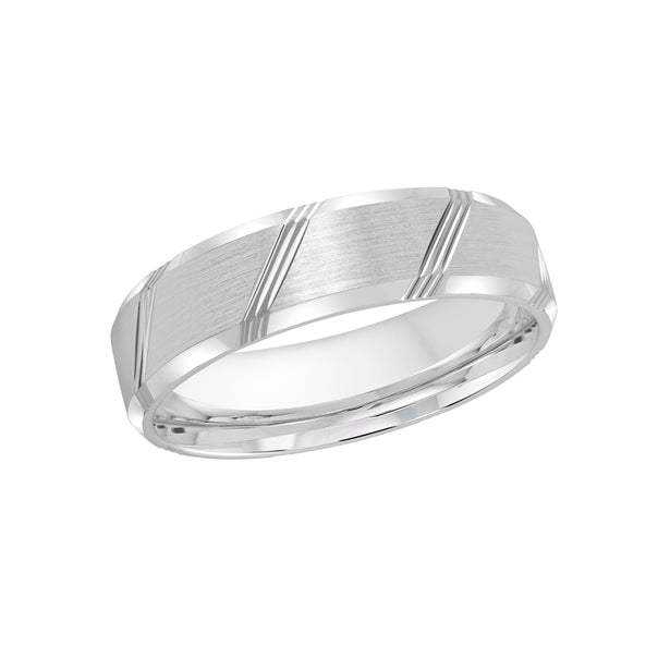 Malo High Polish White Gold Satin Wedding Ring