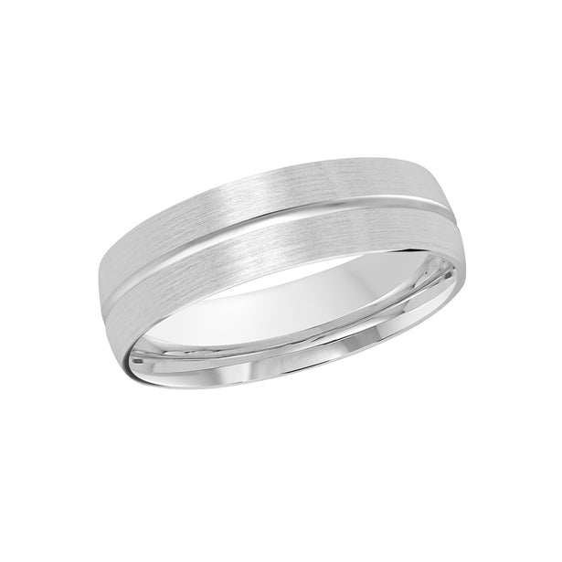 Malo High Polish White Gold Satin Wedding Ring
