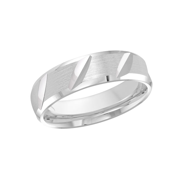 Malo High Polish White Gold Satin Wedding Ring