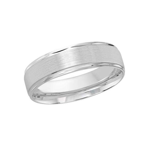 Malo High Polish White Gold Satin Wedding Ring