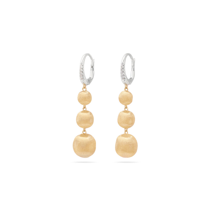 Marco Bicego Africa Graduated Drop Earrings With Diamond Clip