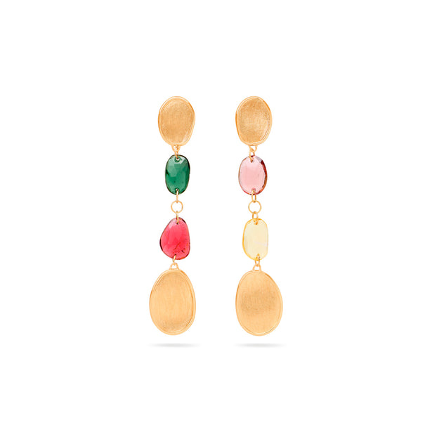 Marco Bicego Lunaria Mixed Tourmaline Drop Earrings