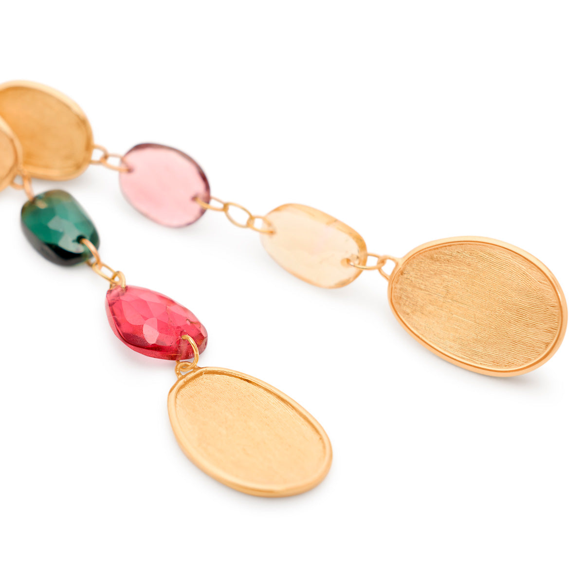 Marco Bicego Lunaria Mixed Tourmaline Drop Earrings