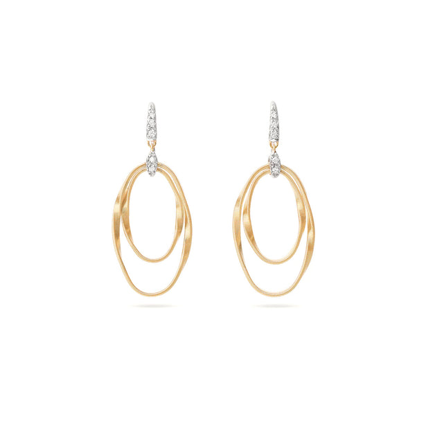 Marco Bicego Marrakech Onde Diamond Concentric Hook Earrings