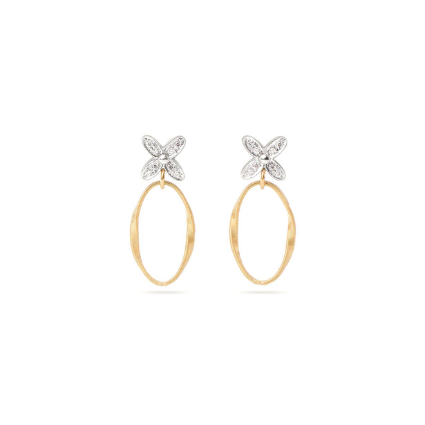 Marco Bicego Marrakech Onde Drop Earrings with Floral Diamonds