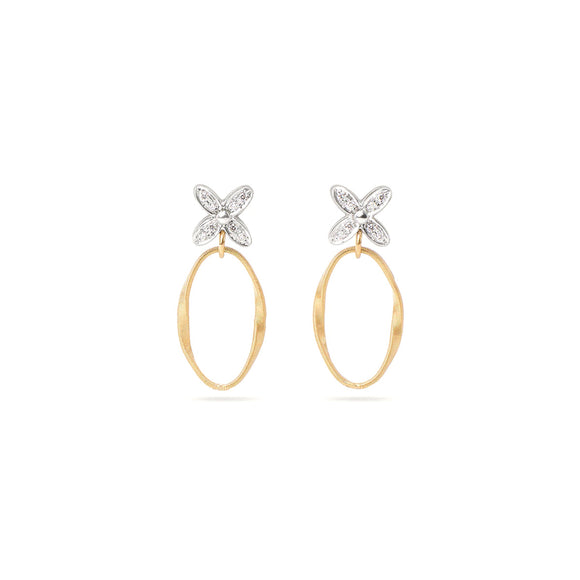 Marco Bicego Marrakech Onde Drop Earrings with Floral Diamonds