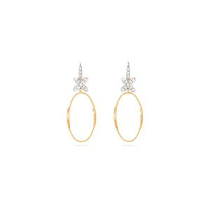 Marco Bicego Marrakech Onde French Hook Earrings with Floral Diamonds