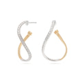 Marco Bicego Marrakech Twisted Irregular Medium Hoops with Diamond Pavé