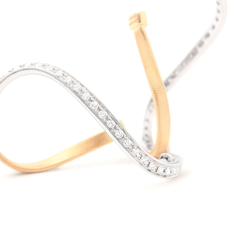 Marco Bicego Marrakech Twisted Irregular Hoops with Diamond Pavé