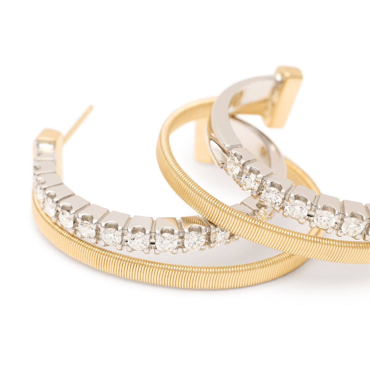 Marco Bicego Masai Double Hoop Earrings With Diamonds