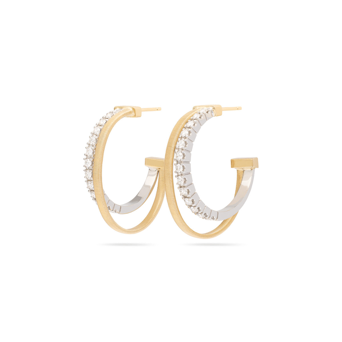 Marco Bicego Masai Double Hoop Earrings With Diamonds