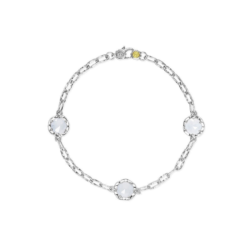 Tacori Rock Three Station Silver Chalcedony Bracelet