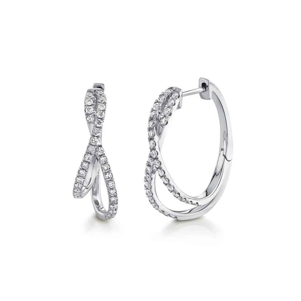 Shy Creation Eternal Diamond Oval Hoop Earrings