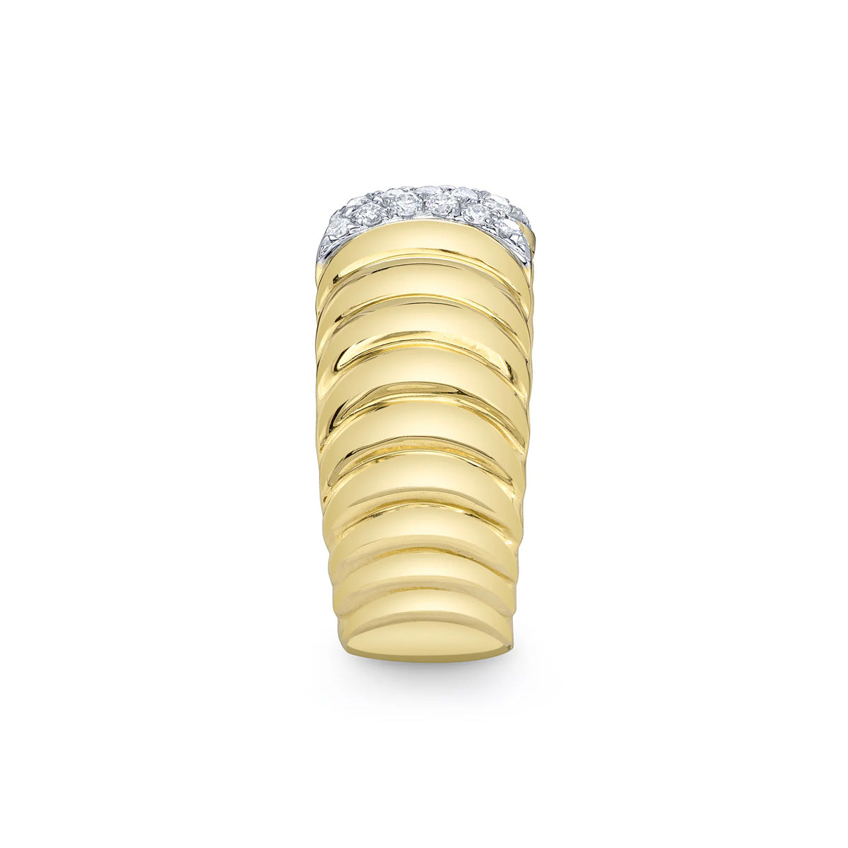 Shy Creation Kate Diamond Ribbed Ring