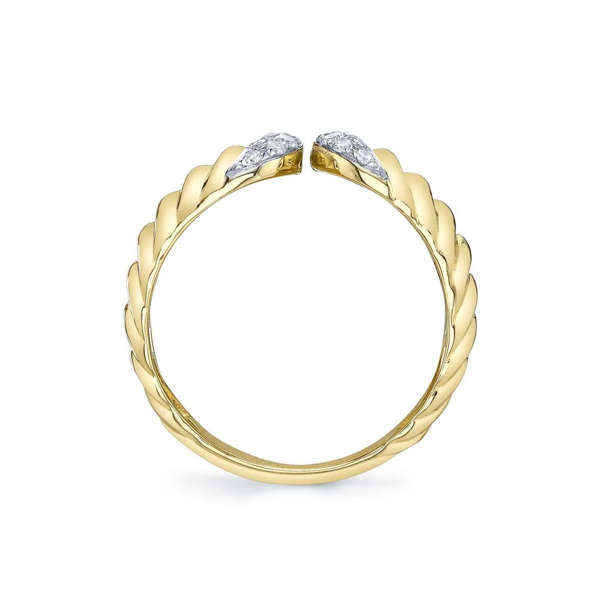 Shy Creation Kate Diamond Ribbed Ring