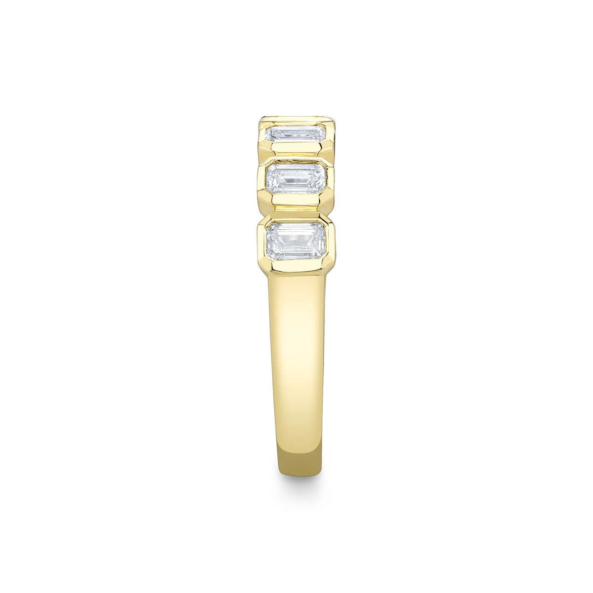 Shy Creation Bailey Diamond Emerald Bezel Band
