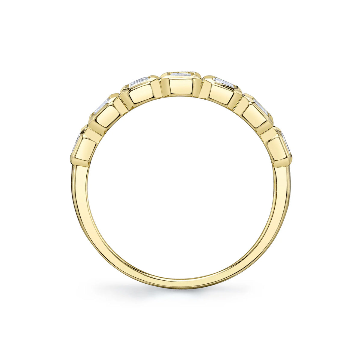 Shy Creation Bailey Diamond Emerald Bezel Band