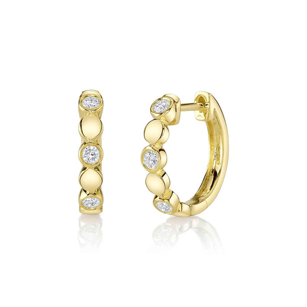 Shy Creation Bailey Diamond Bezel Huggie Earrings