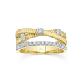 Shy Creation Kate Diamond Ribbed Bridge Ring