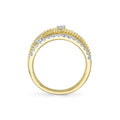Shy Creation Kate Diamond Ribbed Bridge Ring