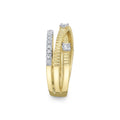 Shy Creation Kate Diamond Ribbed Bridge Ring